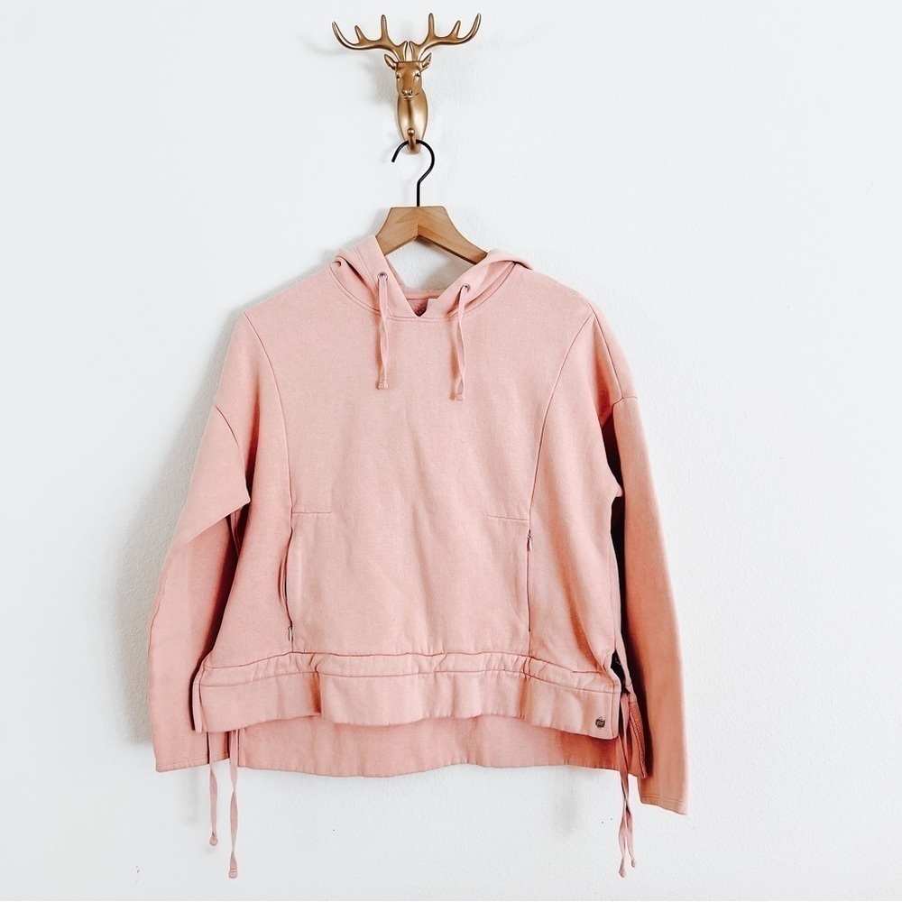 Fabletics Women's Pink Hooded Open Side Sweatshirt Hoodie Size Medium